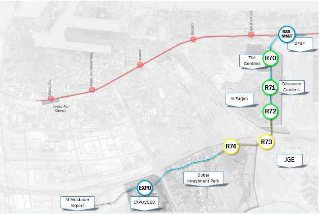 The-Alignment-of-route-2020-metro-extension-toward-Expo-2020-site